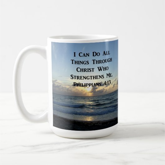 AWE-INSPIRING PHILIPPIANS 4:13 SCRIPTURE VERSE KAFFEETASSE (Links)