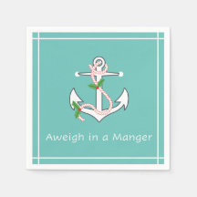Aweigh in einem manger Nautical Holiday Napkin Mee