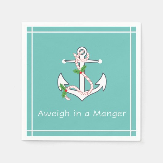 Aweigh in einem manger Nautical Holiday Napkin Mee Serviette (Vorderseite)