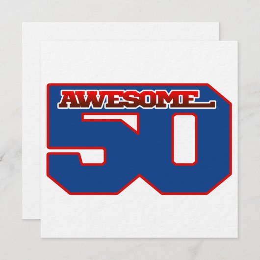 awesome 50 einladung (Vorne/Hinten)