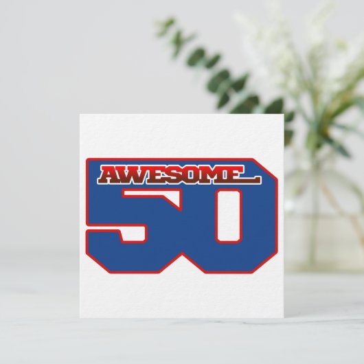 awesome 50 einladung (Stehend Vorderseite)