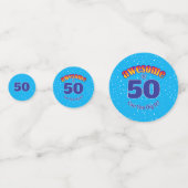 AWESOME 50 Geburtstag auf HELLBLAU Konfetti (Vorderseiten)