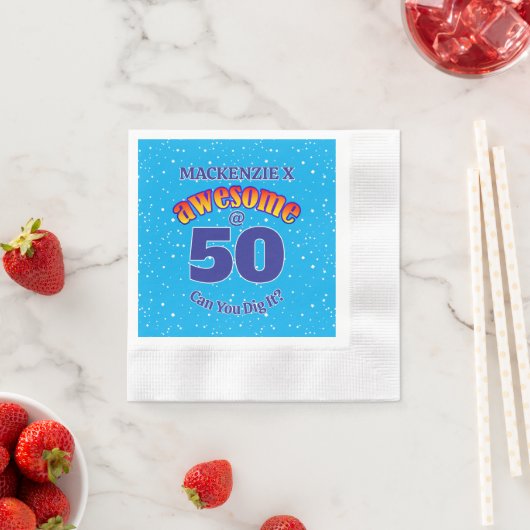 AWESOME 50 Geburtstag HELLBLAU Serviette (Beispiel)