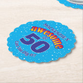 AWESOME 50. Geburtstag HELLBLAU Untersetzer (angewinkelt)