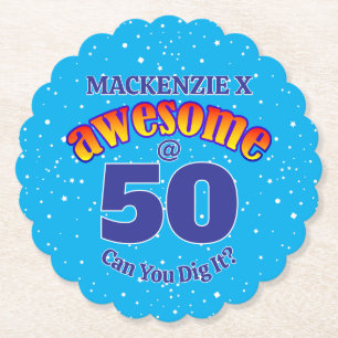AWESOME 50. Geburtstag HELLBLAU Untersetzer
