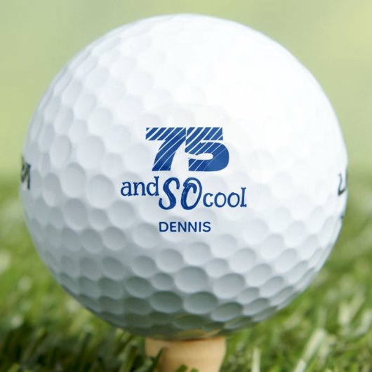 Awesome 75th Birthday Cool Blue Custom Golfball