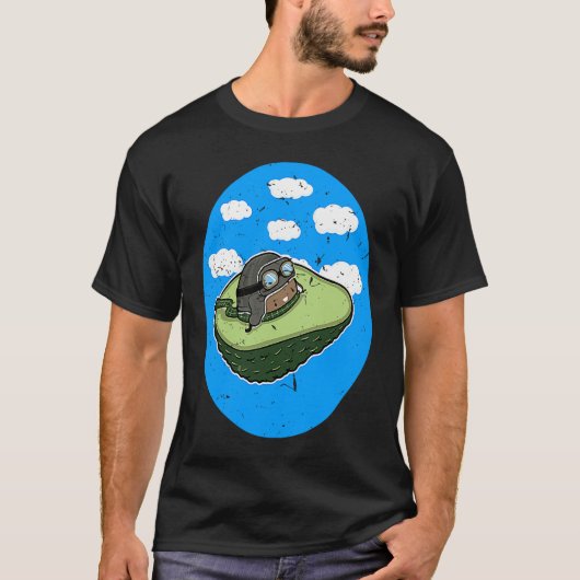 Awesome Avocado Plane Flying Avocado T-Shirt (Vorderseite)