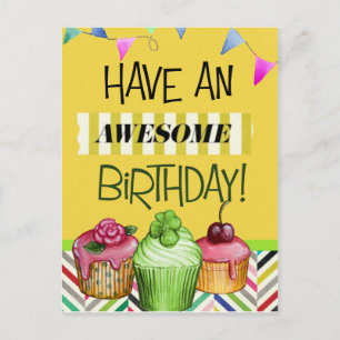 Awesome Birthday Postkarte