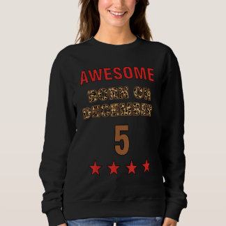 Awesome born on 5th December 5 Leopard Print Decem Sweatshirt