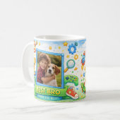 Awesome Bro Dinosaur Gaming Custom Photo Collage Kaffeetasse (Vorderseite Links)