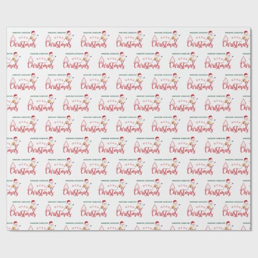 Awesome Caregiver Christmas Wrapping Paper Geschenkpapier (Flach)