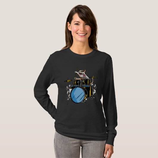 Awesome Cat Drummer T-Shirt (Vorne ganz)