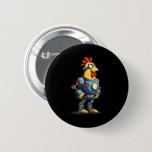 Awesome Chicken Robot For Future Animals Lovers Button (Vorne & Hinten)