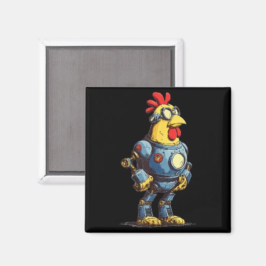Awesome Chicken Robot For Future Animals Lovers Magnet (Vorderseite/Rückseite)