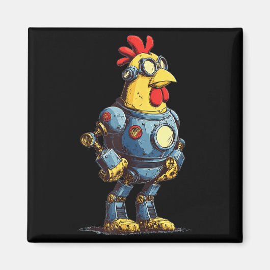 Awesome Chicken Robot For Future Animals Lovers Magnet (Vorne)