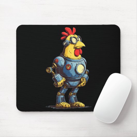 Awesome Chicken Robot For Future Animals Lovers Mousepad (Mit Mouse)