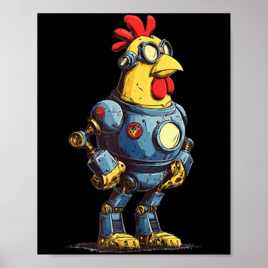 Awesome Chicken Robot For Future Animals Lovers Poster (Vorne)