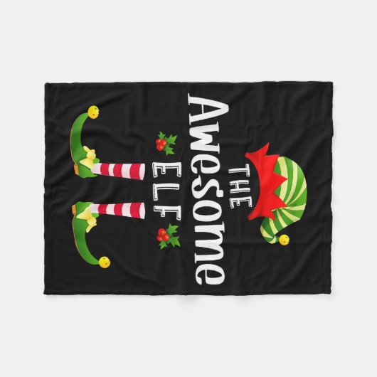 Awesome Christmas Elf Matching Pajama X-mas Party  Fleecedecke (Vorderseite (Horizontal))