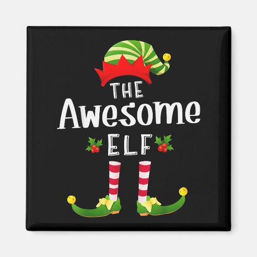 Awesome Christmas Elf Matching Pajama X-mas Party Magnet (Vorne)