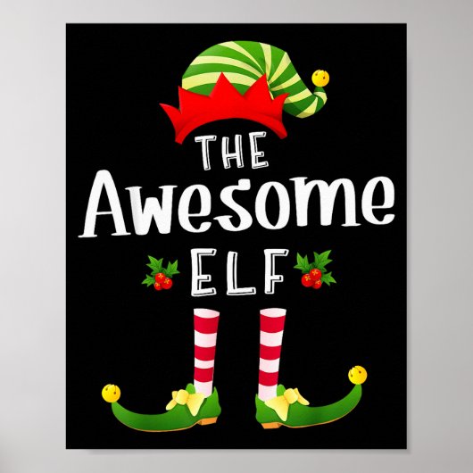 Awesome Christmas Elf Matching Pajama X-mas Party  Poster (Vorne)