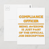 Awesome Compliance Officer .. Job Description Postkarte (Vorne/Hinten)