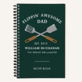 Awesome Dad BBQ Father Personalized Recipe Notizblock (Vorderseite)