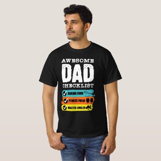 Awesome Dad Checklist Funny Father’s Day T-Shirt (Vorne ganz)