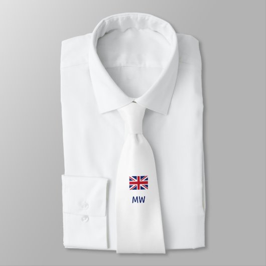 Awesome Dad UNION JACK UK FLAG Monogram Krawatte (Gebunden)