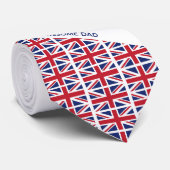 Awesome Dad UNION JACK UK FLAG Monogram Krawatte (Gerollt)