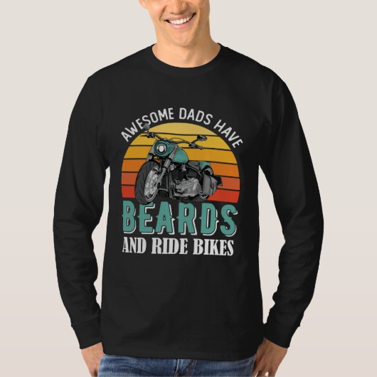 Awesome Dads Have Beards Funny Motorcycle Daddy Bi T-Shirt (Vorderseite)