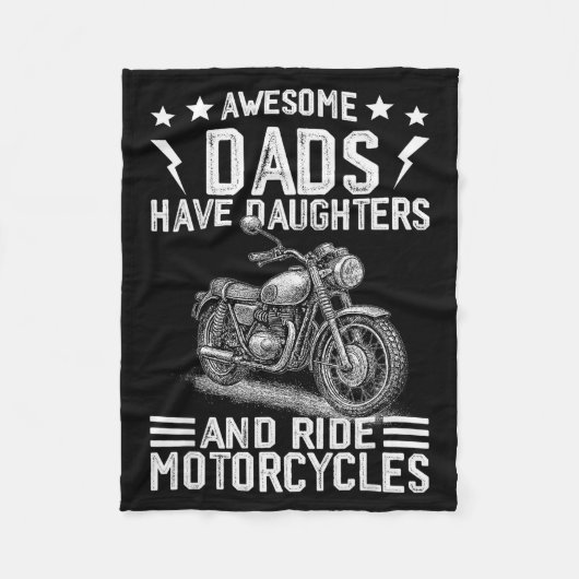 Awesome Dads Have Daughters And Ride Motorcycles F Fleecedecke (Vorderseite)