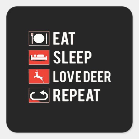 Awesome Deer Lover Creative Modern Design Quadratischer Aufkleber (Vorderseite)