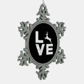 Awesome Deer Lover Trendy Aesthetic Design  Schneeflocken Zinn-Ornament (Links)