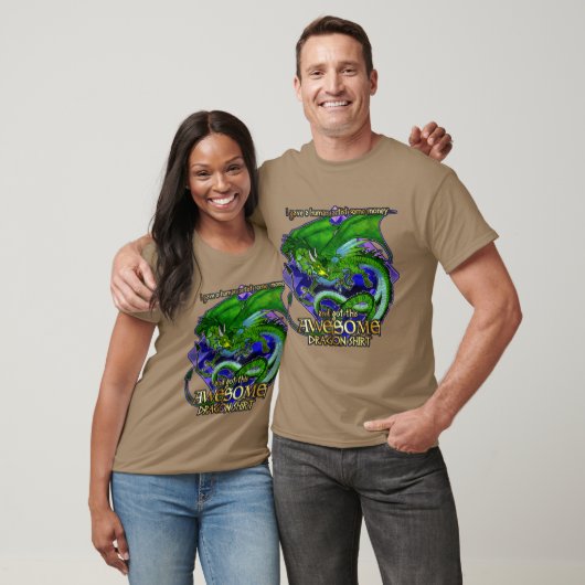 Awesome Dragon Shirt (Green) (Unisex)