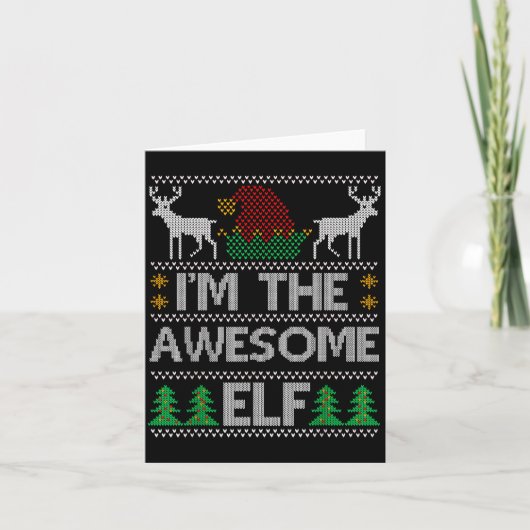 Awesome Elf Matching Family Group Christmas Party Karte (Vorderseite)