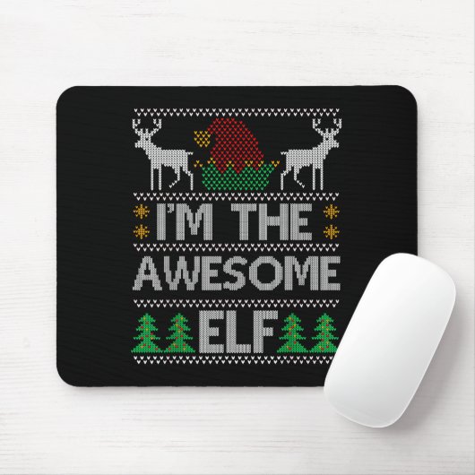 Awesome Elf Matching Family Group Christmas Party Mousepad (Mit Mouse)