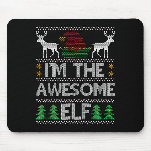Awesome Elf Matching Family Group Christmas Party Mousepad (Vorne)