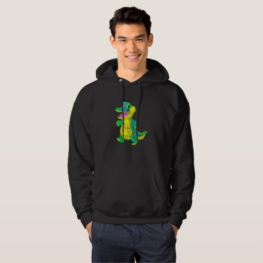 Awesome Festival Madri Gras Alligator Beads Men Wo Hoodie (Vorne ganz)
