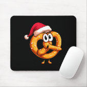 Awesome Festive Pretzel With Santa Claus Hat Costu Mousepad (Mit Mouse)