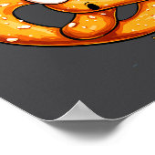 Awesome Festive Pretzel With Santa Claus Hat Costu Poster (Ecke)