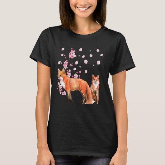 Awesome Foxes Lovers Shirt Japanese Cherry Flower (Vorderseite)