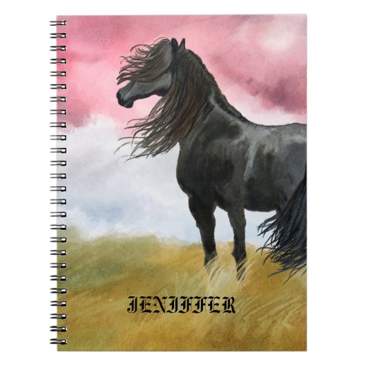 Awesome Horse Watercolor Notizblock (Vorderseite)