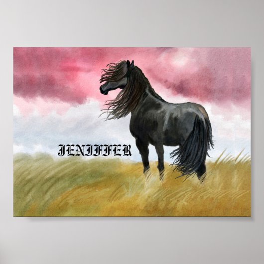 Awesome Horse Watercolor Poster (Vorne)