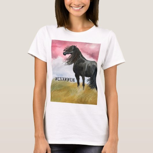 Awesome Horse Watercolor T-Shirt (Vorderseite)