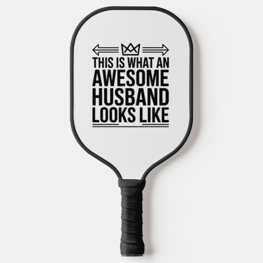 Awesome Husband Crown Typography Pickleball Schläger (Vorderseite)