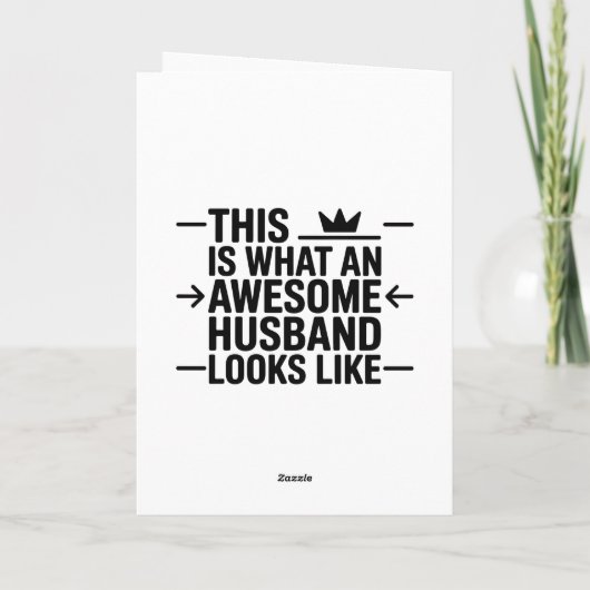 Awesome Husband Graphic Typography Karte (Rückseite)