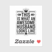 Awesome Husband Minimal Typography Aufkleber (Blatt)