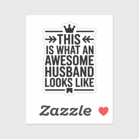 Awesome Husband Minimal Typography Aufkleber (Blatt)