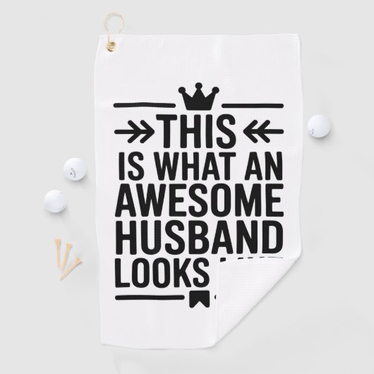 Awesome Husband Minimal Typography Golfhandtuch (Insitu)