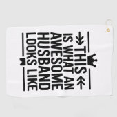 Awesome Husband Minimal Typography Golfhandtuch (Horizontal)